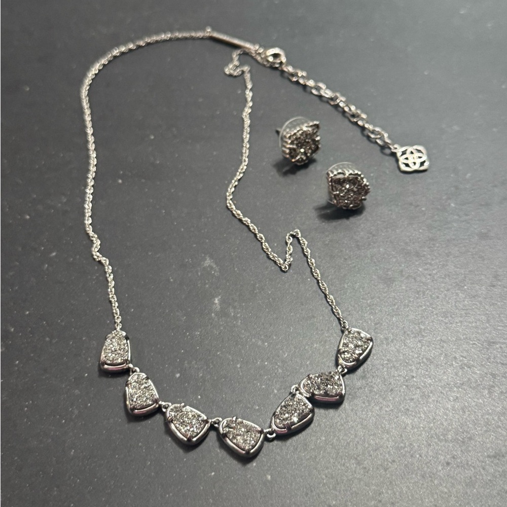 Kendra Scott Susanna Silver Necklace & Earring set